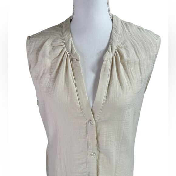 DREW Anthropologie Josephine Cream Tiered Hi Lo Button Up Dress Size L - Picture 4 of 11